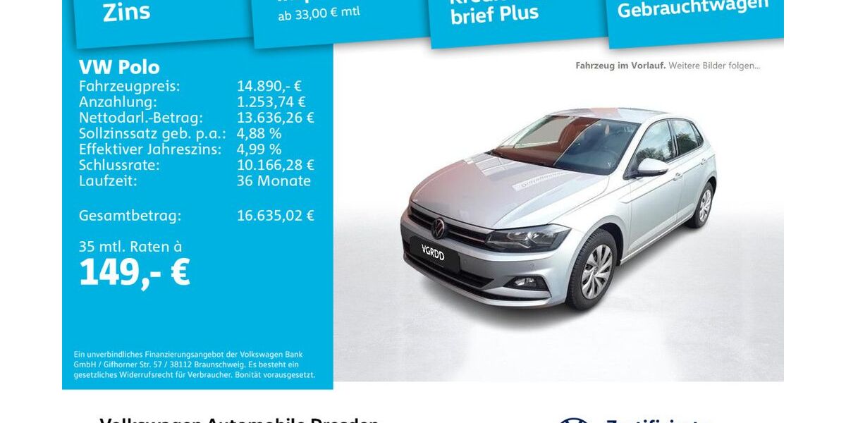 VW Polo 62.695 km 14.890 € Dresden 01067