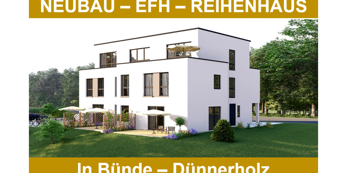 EH40 NEUBAU Reihenhaus im modernen Bauhausstil mit Staffelgeschoss und Süd - Terrasse 4 zimmer