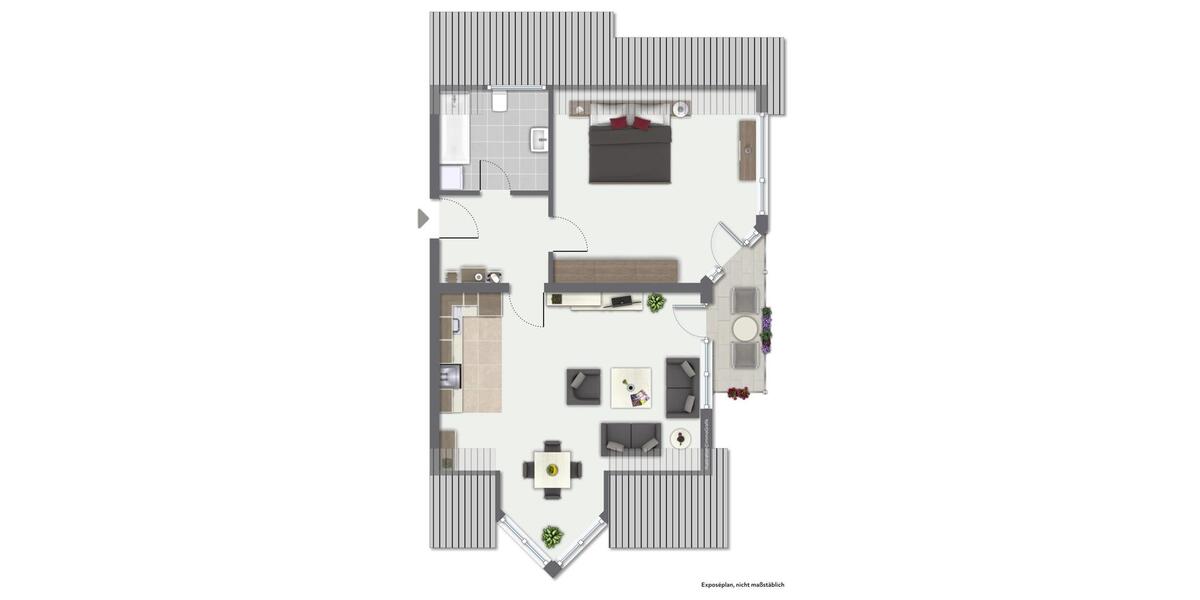 Dachgeschoßwohnung Balingen - 2 Zimmer, 66 m&sup2;, 675&euro; | Angebot:26660140