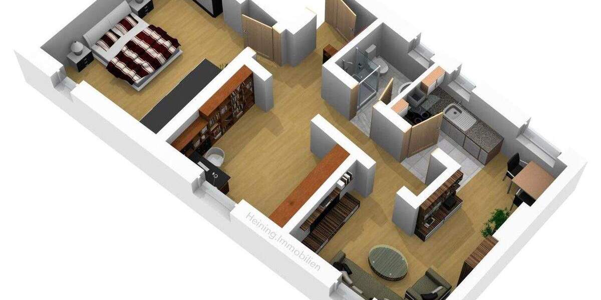 Etagenwohnung Bochum Wattenscheid - 3 Zimmer, 57 m&sup2;, 599&euro; | Angebot:24993998