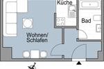 Etagenwohnung Mainz - 1 Zimmer, 31 m&sup2;, 561&euro; | Angebot:26130805