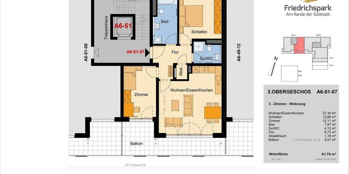 Etagenwohnung Villingen-Schwenningen Villingen - 3 Zimmer, 81 m&sup2;, 422.300&euro; | Angebot:25821566