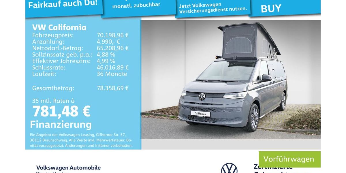 VW T7 California 5.900 km 67.499 &euro; Mannheim 68309