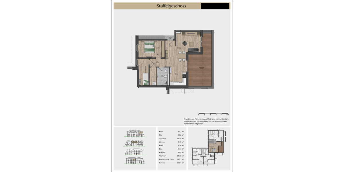 Staffelgeschoss mit großer Terrasse 3 zimmer