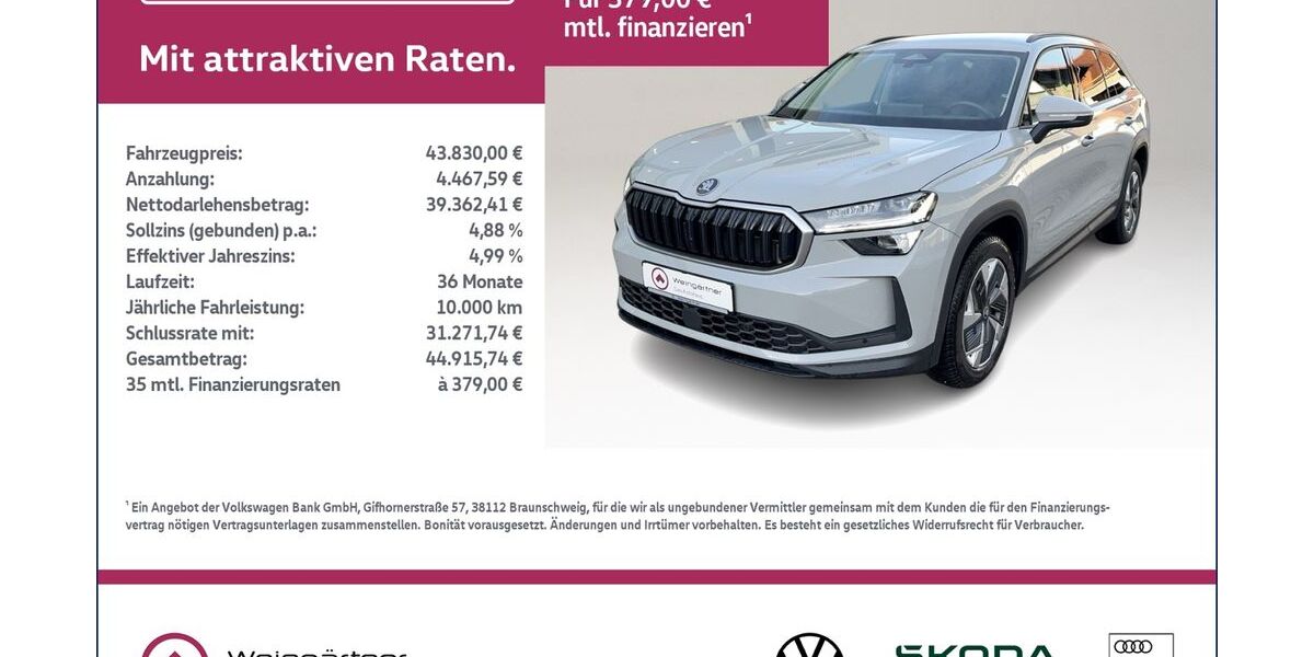 Skoda Kodiaq 20.800 km 43.830 &euro; Miesbach 83714