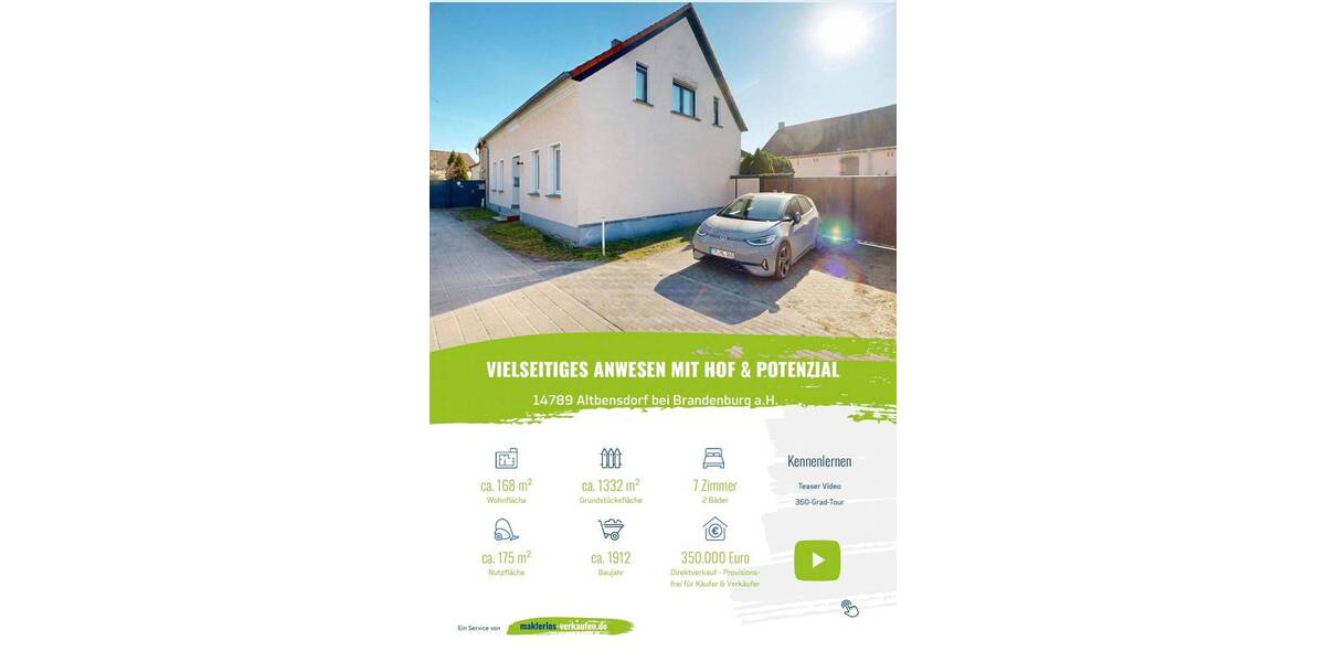 Einfamilienhaus Bensdorf Altbensdorf - 7 Zimmer, 168 m&sup2;, 350.000&euro; | Angebot:26028950