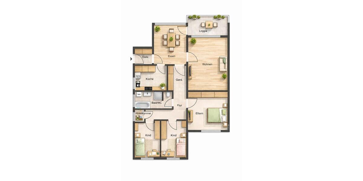 Etagenwohnung Biberach an der Riß - 4.5 Zimmer, 100 m&sup2;, 309.000&euro; | Angebot:27073172