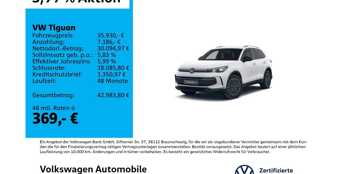 VW Tiguan 17.777 km 35.930 &euro; Leipzig 04277