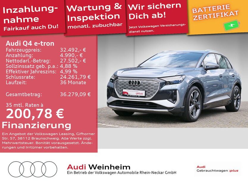 Audi Q4 e-tron 45.907 km 32.492 € Weinheim 69469