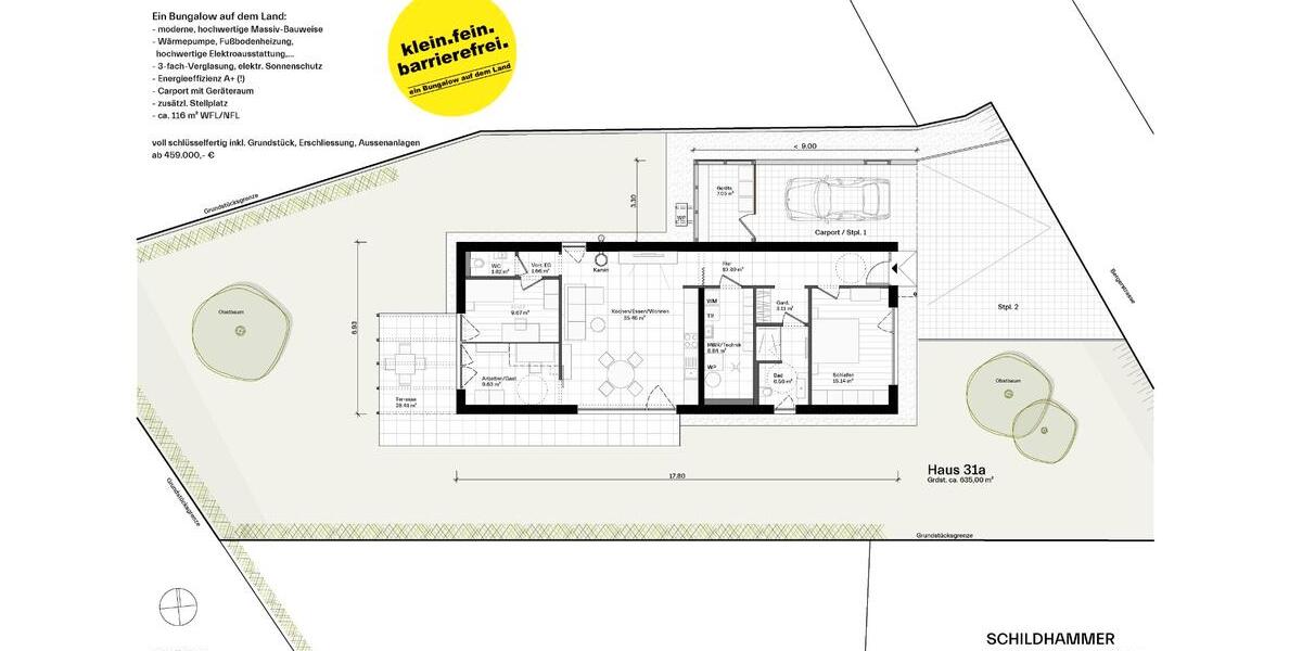 Bungalow Ruhstorf an der Rott - 4 Zimmer, 116 m&sup2;, 459.000&euro; | Angebot:26260593