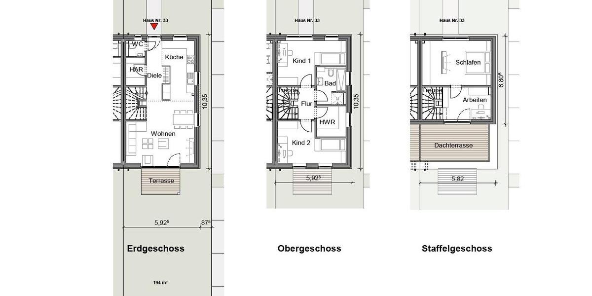 Reihenhaus Osnabrück Eversburg - 4.5 Zimmer, 134 m&sup2;, 1.800&euro; | Angebot:26269267