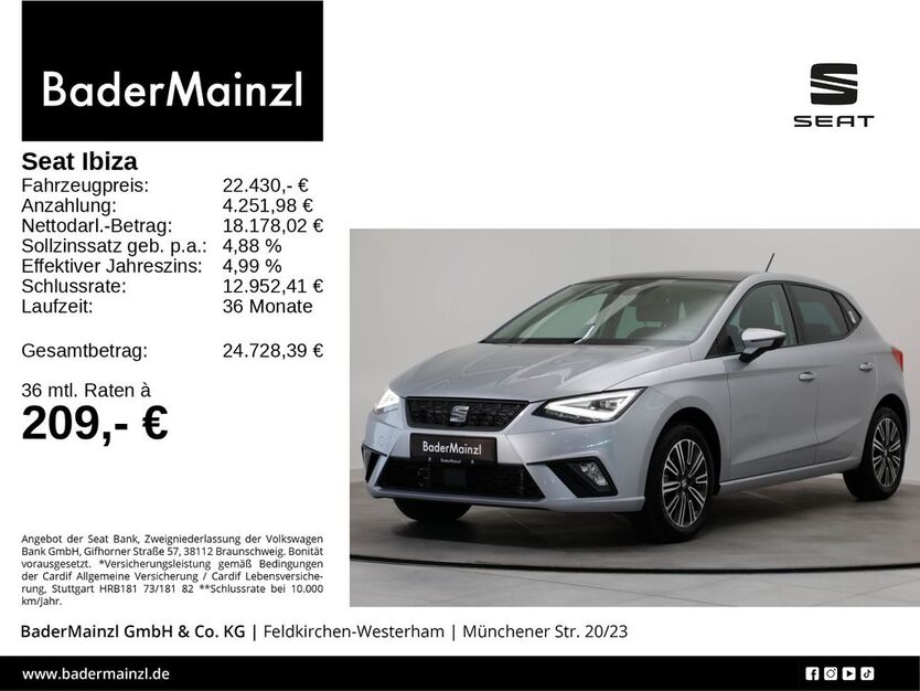 Seat Ibiza 10.652 km 22.430 € Feldkirchen/Westerham 83620
