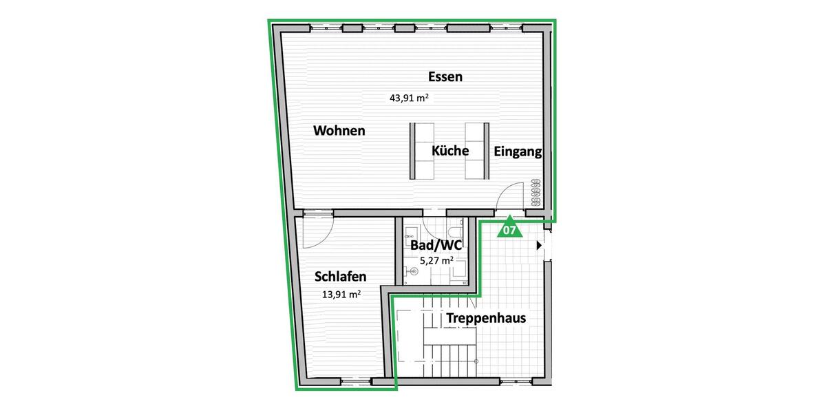 Dachgeschoßwohnung Bamberg Bamberg-Ost - 2 Zimmer, 63 m&sup2;, 940&euro; | Angebot:26313123