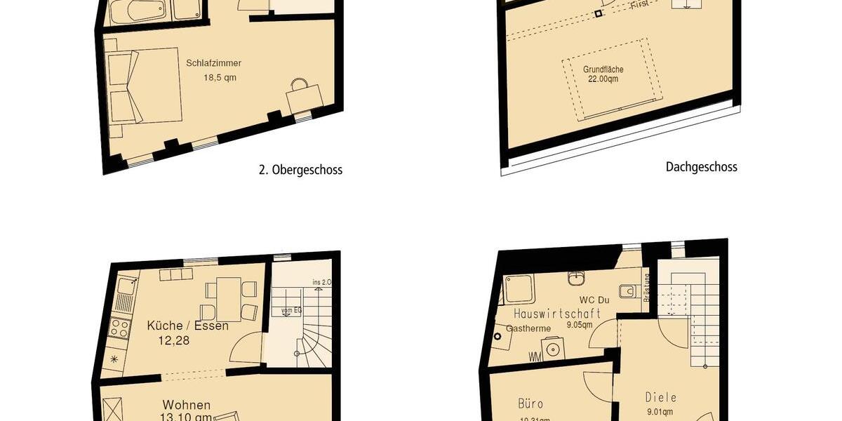 Reihenhaus Landshut - 4 Zimmer, 100 m&sup2;, 1.300&euro; | Angebot:26346349