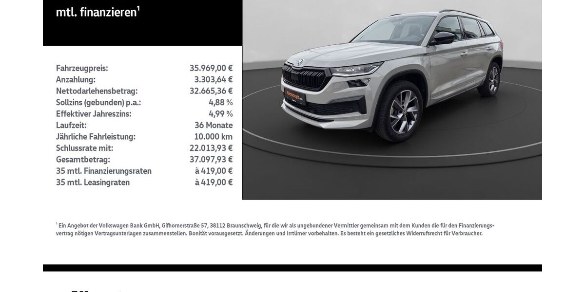 Skoda Kodiaq 81.344 km 35.969 &euro; Leinefelde-Worbis/DE 37327