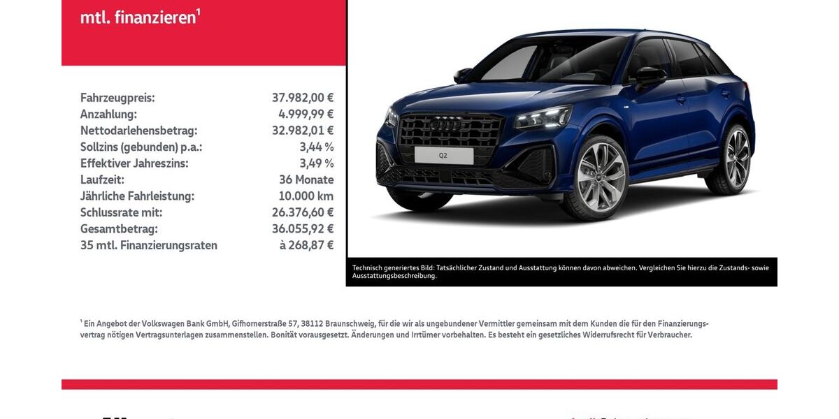 Audi Q2 4.354 km 37.982 &euro; Nordhausen 99734