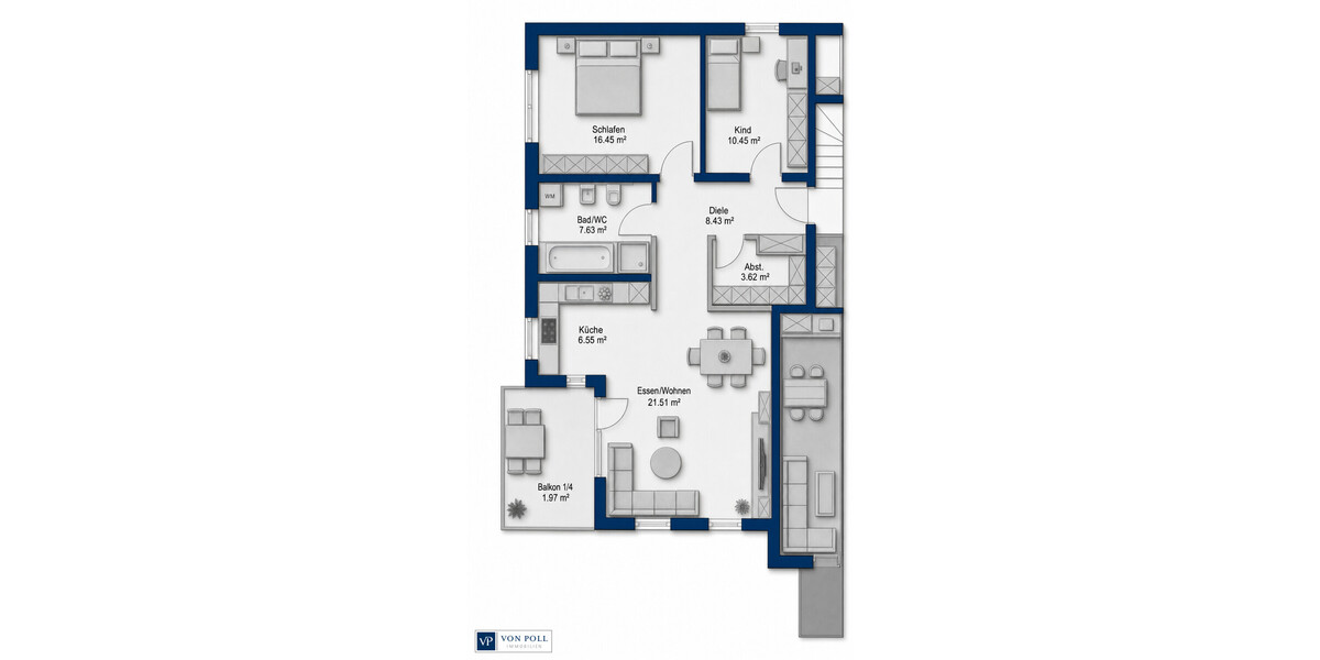 Moderne KfW 55 Neubauwohnung mit Balkon direkt in Cham zu verkaufen - Etagenwohnung Cham | Angebot:26882898