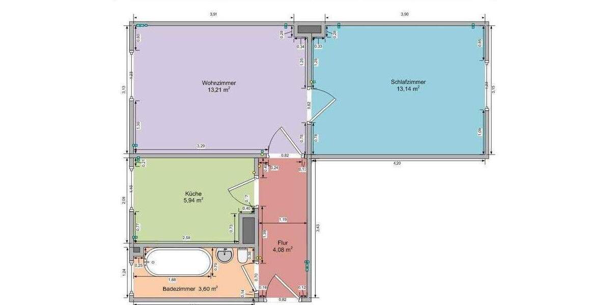 Etagenwohnung Rostock Reutershagen - 2 Zimmer, 40 m&sup2;, 130.000&euro; | Angebot:25427798