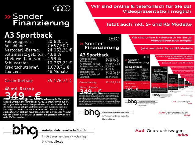 Audi A3 13.654 km 30.630 &euro; Binzen 79589