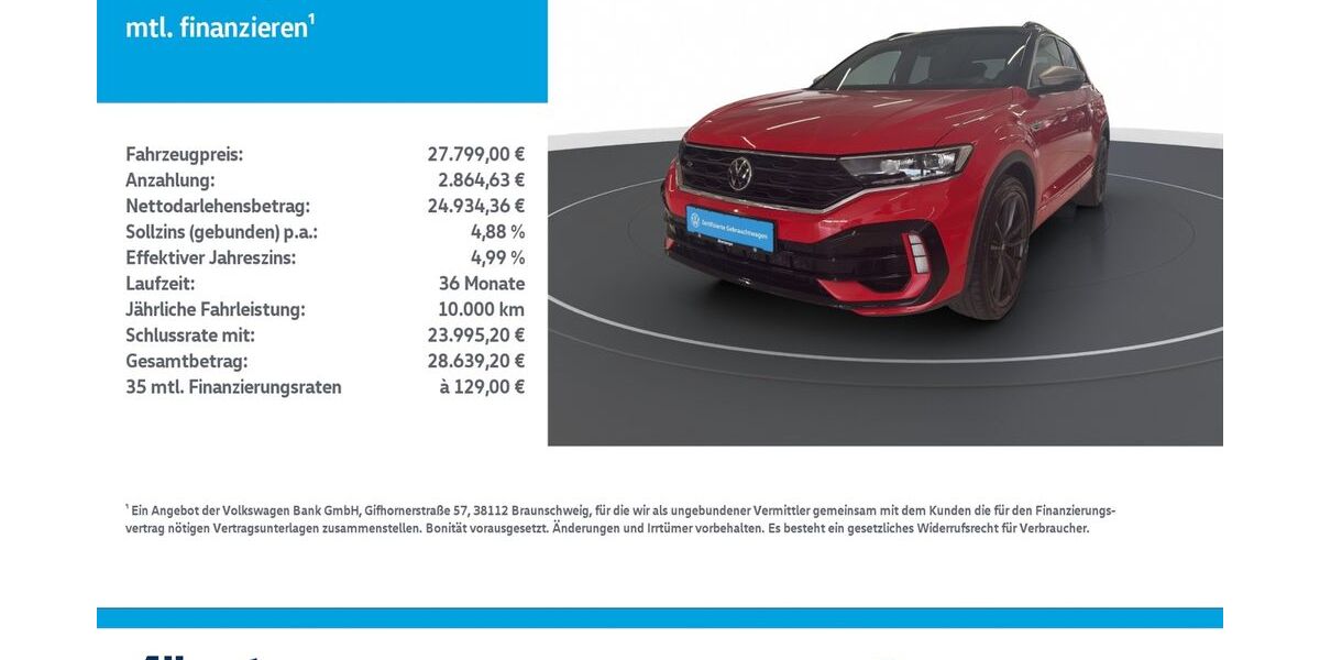 VW T-Roc 57.122 km 27.799 &euro; Nordhausen 99734