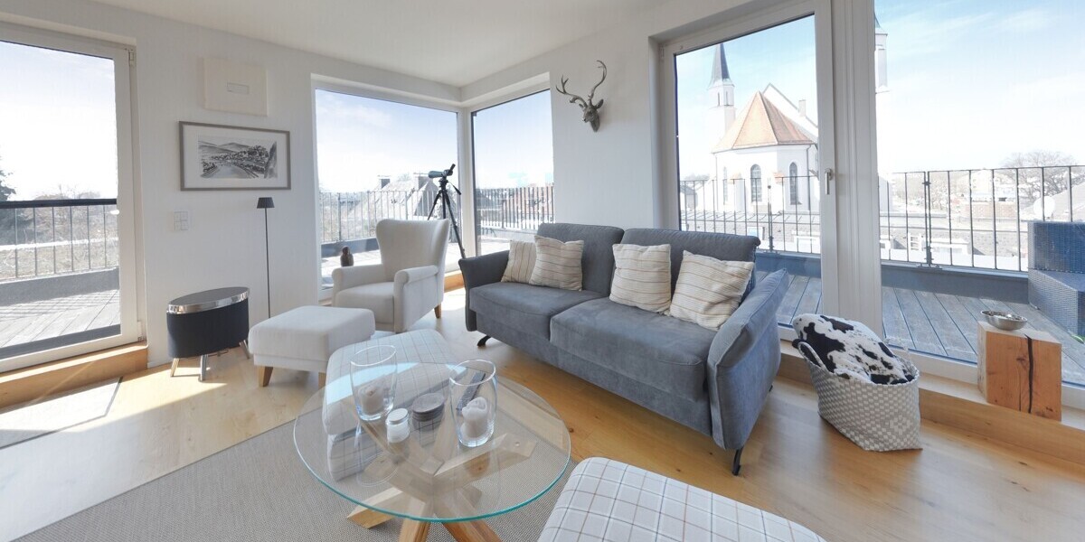 Exklusives Penthouse mit Alpenblick – stilvolles Wohnen nahe Salzburg - inkl. Einbauküche - Etagenwohnung Freilassing Freilassing | Angebot:27288484