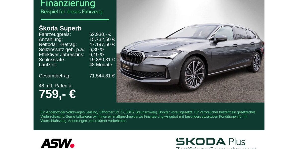 Skoda Superb 17.990 km 62.930 &euro; Heilbronn 74076