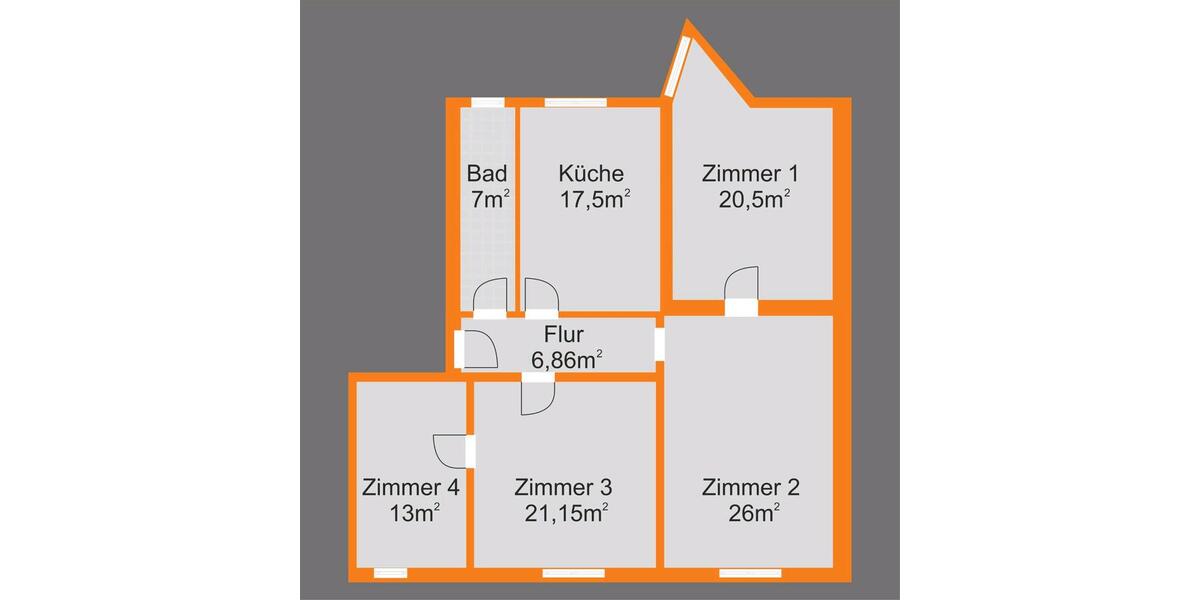 4- Raum Wohnung in Gartz am Markt 4 zimmer