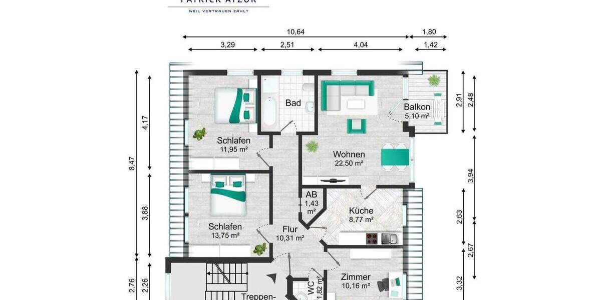Etagenwohnung Schwalmstadt Treysa - 4 Zimmer, 88 m&sup2;, 199.000&euro; | Angebot:25692711