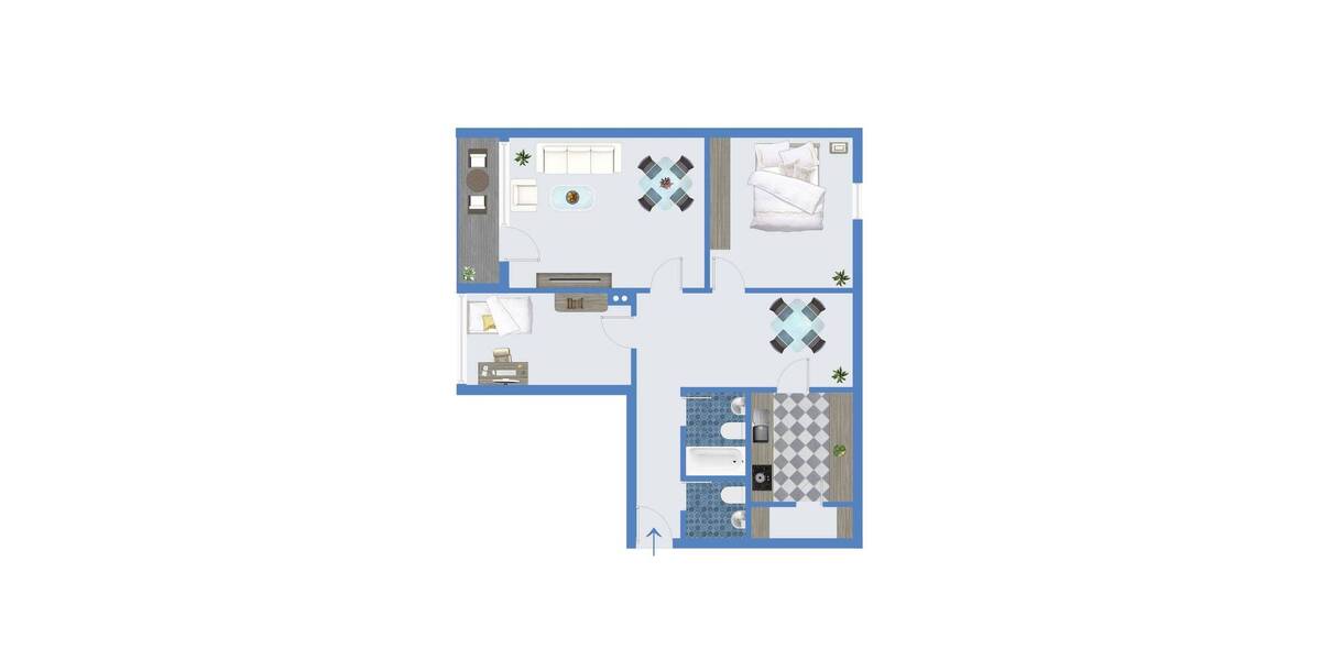 Etagenwohnung Ludwigshafen am Rhein Pfingstweide - 3 Zimmer, 84 m&sup2;, 699&euro; | Angebot:26502869