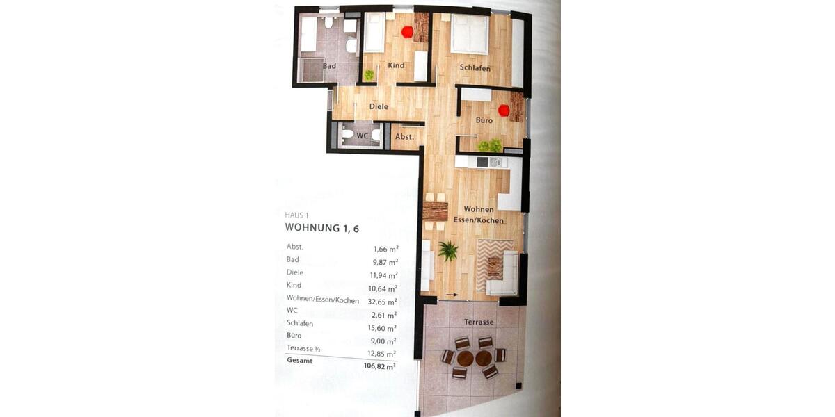 Terrassenwohnung Steinberg am See Oder - 4 Zimmer, 106 m&sup2;, 1.490&euro; | Angebot:26646657