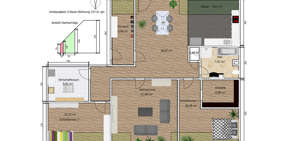 Etagenwohnung Döbeln - 5 Zimmer, 157 m&sup2;, 137.500&euro; | Angebot:24042003