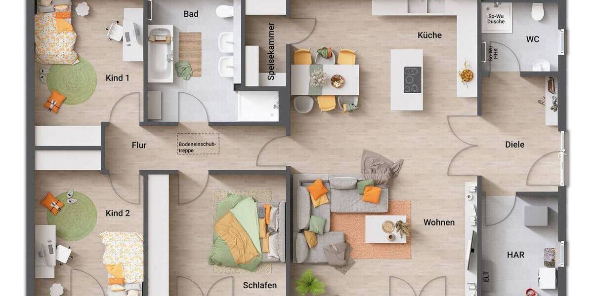 Bungalow Habichtswald Dörnberg - 6 Zimmer, 139 m&sup2;, 373.790&euro; | Angebot:25738089