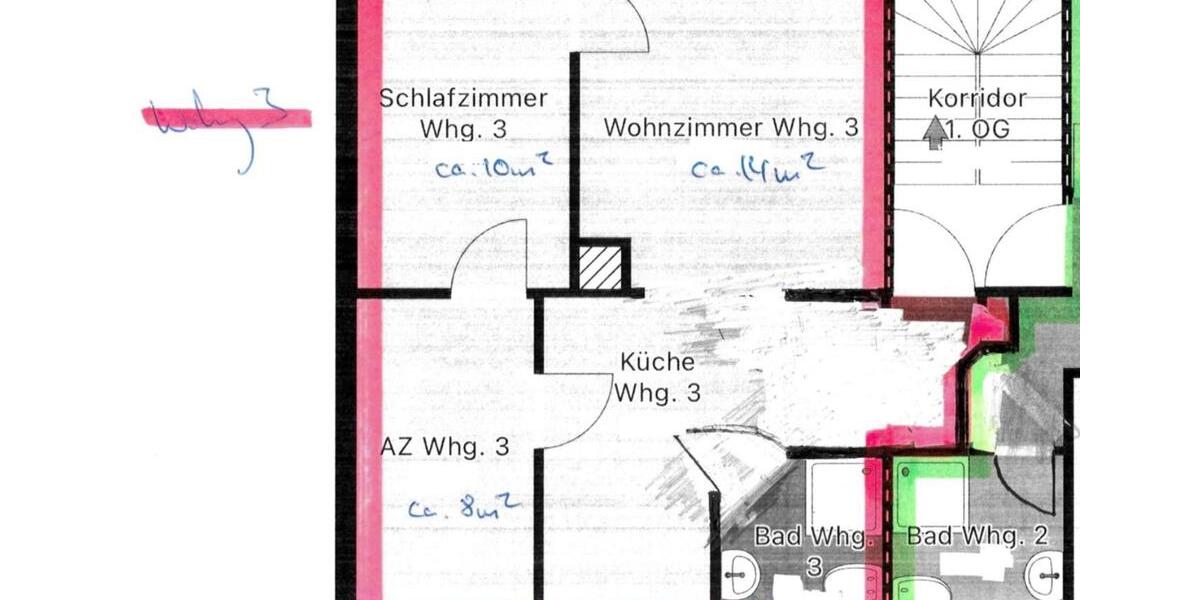 Etagenwohnung Gotha - 2.5 Zimmer, 48 m&sup2;, 460&euro; | Angebot:25570906