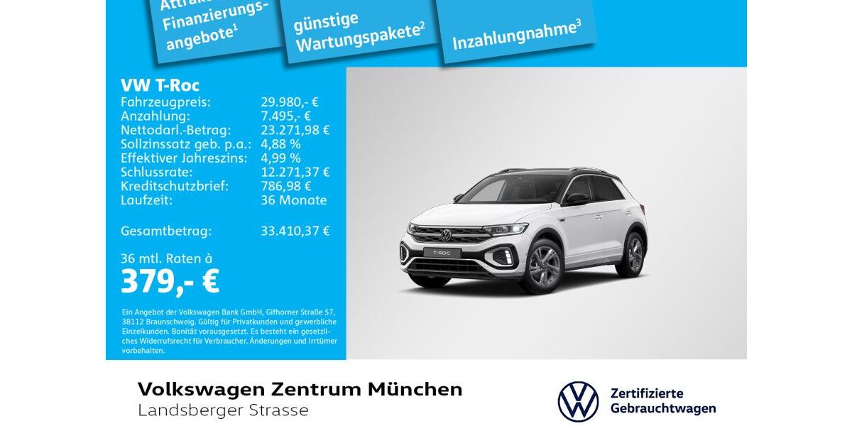 VW T-Roc 9.575 km 29.980 &euro; München 80687