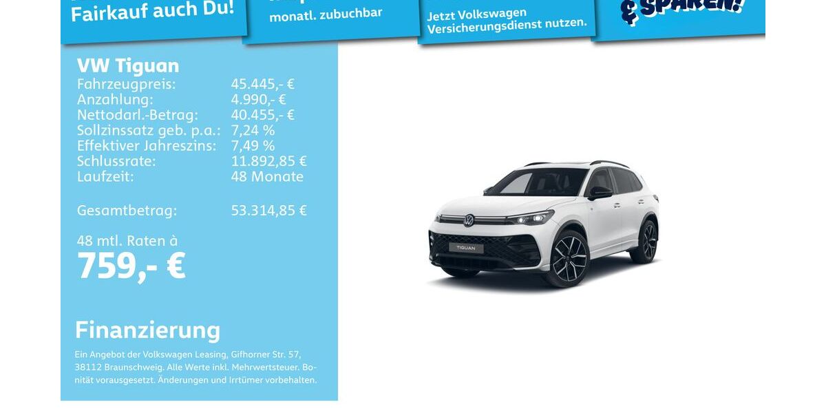 VW Tiguan 48.234 km 44.991 &euro; Mannheim 68309