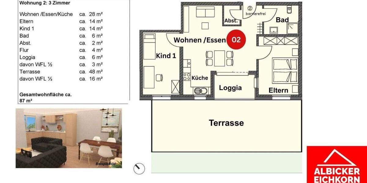 Etagenwohnung Wutöschingen - 3 Zimmer, 87 m&sup2;, 356.700&euro; | Angebot:25696623