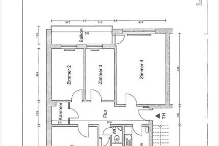 2 22 Zimmer Wohnung, Balkon, Vollbad 4 zimmer