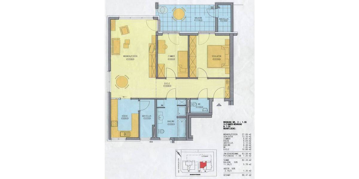 Etagenwohnung Weilheim an der Teck Weilheim - 3 Zimmer, 89 m&sup2;, 980&euro; | Angebot:26438397