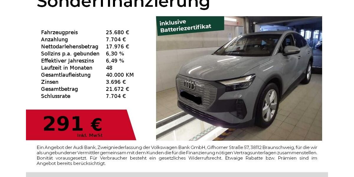 Audi Q4 e-tron 38.700 km 24.980 &euro; Nürnberg 90411