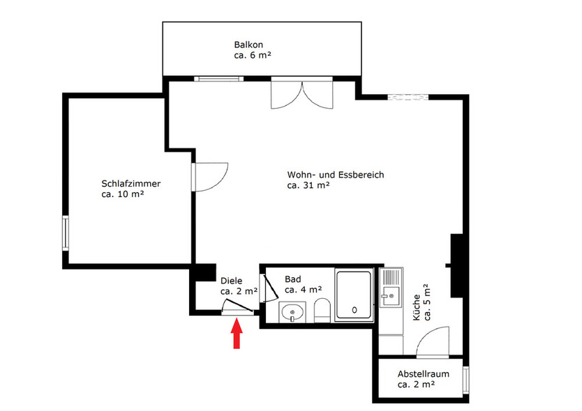 Verkauft Neustadt Lichtdurchflutete 2-Zimmer-Wohnung mit großzügigem Balkon