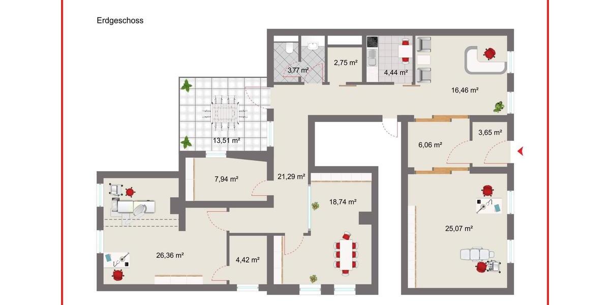 Praxis- Gewerbeeinheit zu vermieten zimmer