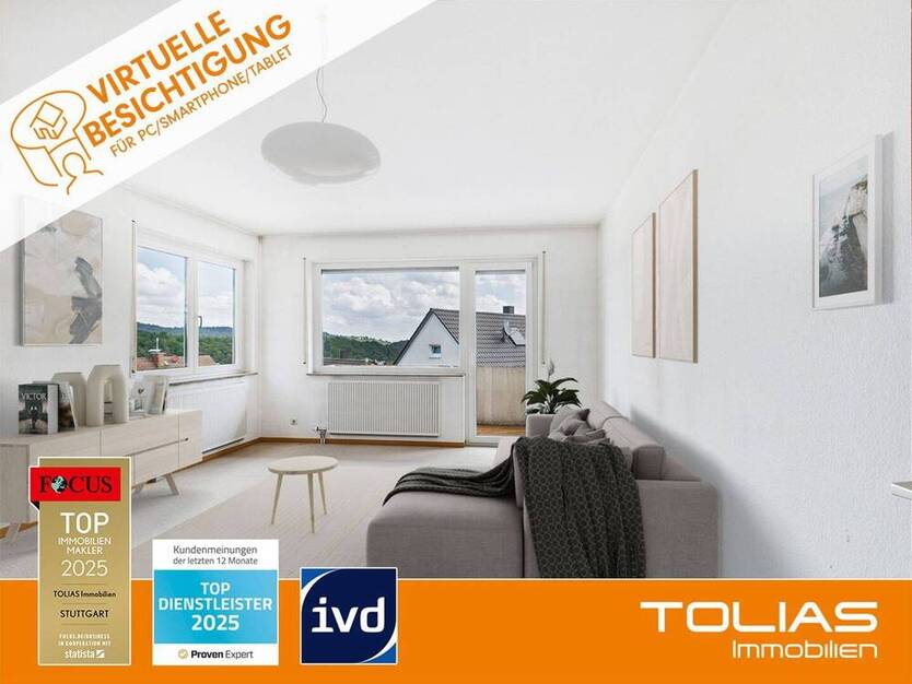 Ihr Platz für neue Ideen: 3-Zimmer-Wohnung mit Blick auf den Fernsehturm in Stuttgart-Süd