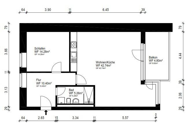 Etagenwohnung Potsdam Brandenburger Vorstadt - 2 Zimmer, 78 m&sup2;, 414.000&euro; | Angebot:26674306