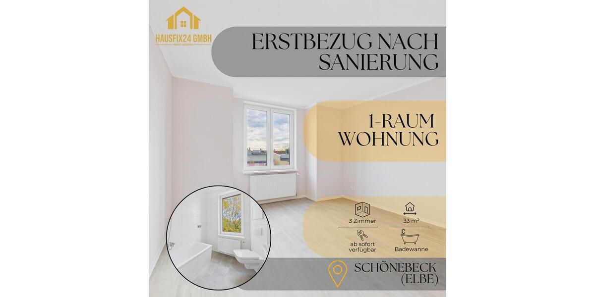 Erdgeschoßwohnung Schönebeck (Elbe) - 1 Zimmer, 41 m&sup2;, 369&euro; | Angebot:26019083