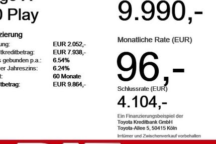 Toyota Aygo (X) 71.500 km 9.990 &euro; Göttingen 37079