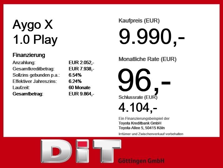 Toyota Aygo (X) 71.500 km 9.990 &euro; Göttingen 37079