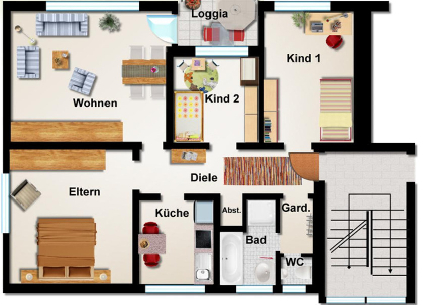 Helle, modernisierte 4-Zimmer-Wohnung in Wiedenbrück zimmer