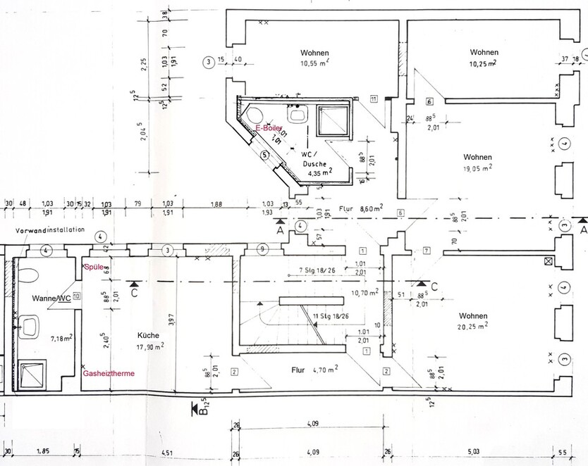 WG-Wohnung mit 4-Zimmern, 3.OG mit 2 Bädern in ruhigem und zentralem Wohnviertel von Gera 4 zimmer