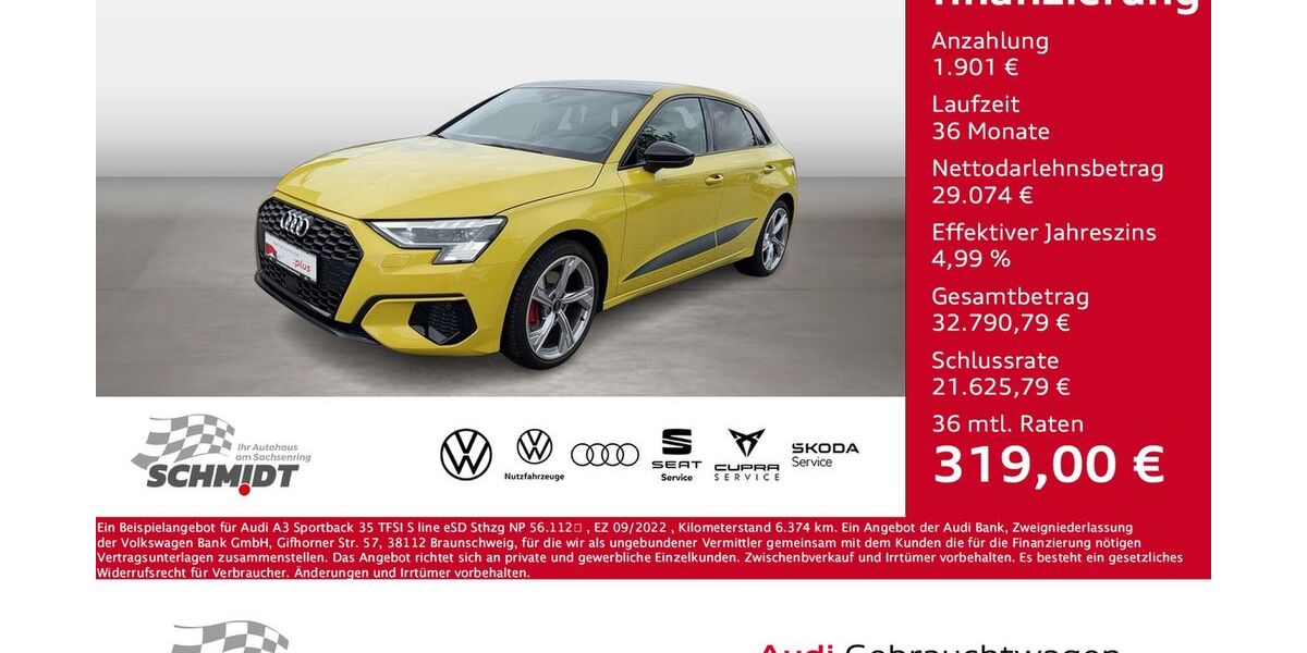 Audi A3 6.374 km 30.975 &euro; Bernsdorf 09337