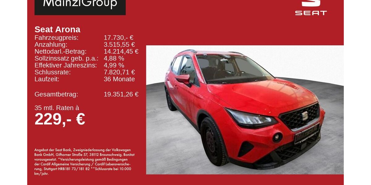 Seat Arona 17.560 km 17.730 &euro; Feldkirchen/Westerham 83620